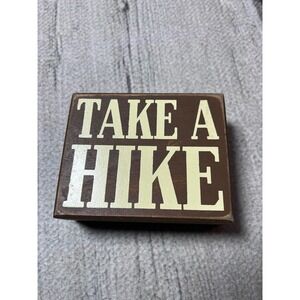 Unbranded Take A Hike Wood Box Sign Brown Rustic Cabin Decor Shelf Sitter